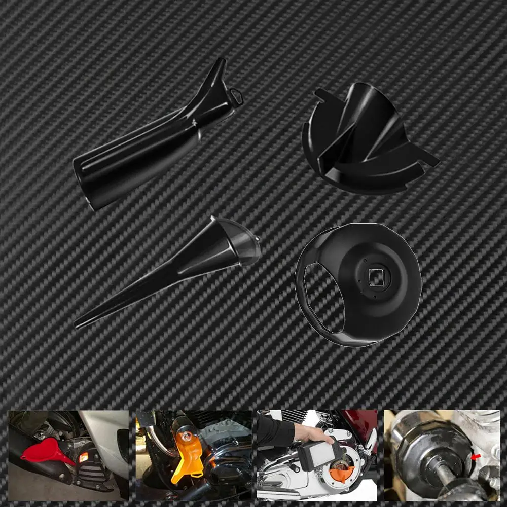 Motorcycle Primary Case Oil Funnel Cover End Cap Style Oil Filter Wrench Set For Harley Touring Dyna Softail Fat Boy Sportster