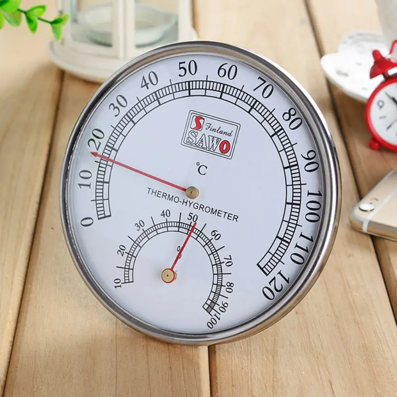 Sauna Thermometer Stainless Steel Case Steam Sauna Room Thermometer Hygrometer Bath And Sauna Indoor Outdoor Used