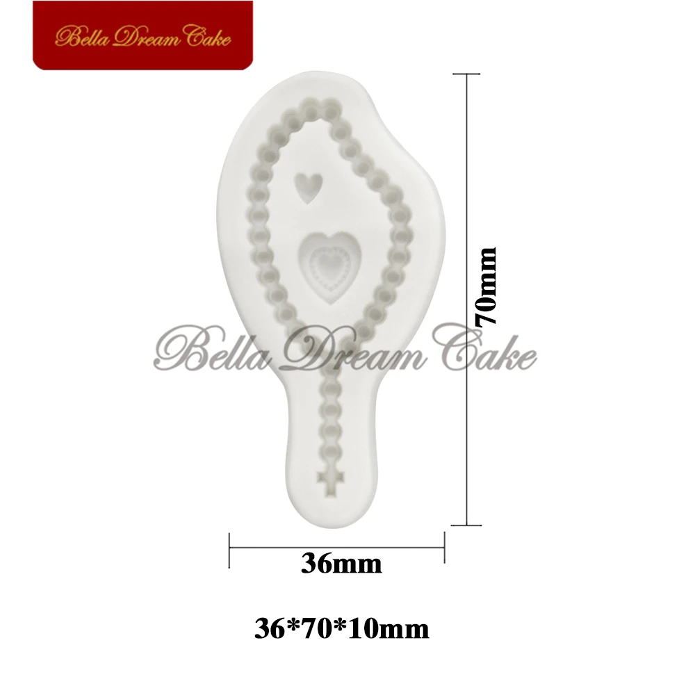 Coração cruz contas corrente molde de silicone sugarcraft bolo moldes de chocolate fondant argila molde ferramentas de decoração do bolo cozinha