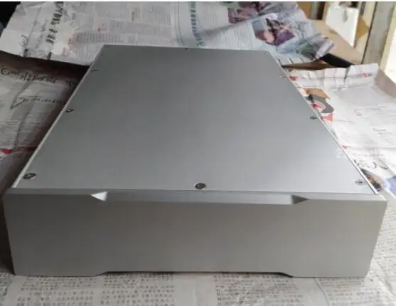 Full Nhôm Kèm Chia Khuếch Đại Khung Xe Ống Amp Ốp Lưng DIY Hộp Đen Bạc Cho Lựa Chọn 408*260*70mm