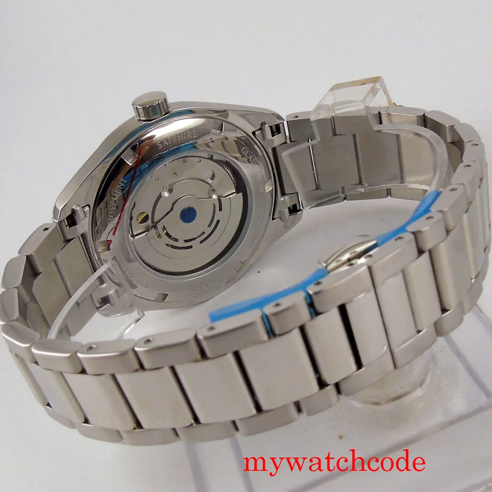 41mm corgeut mechanische automatische männer armbanduhr GMT sapphire kristall luminous marks edelstahl armband