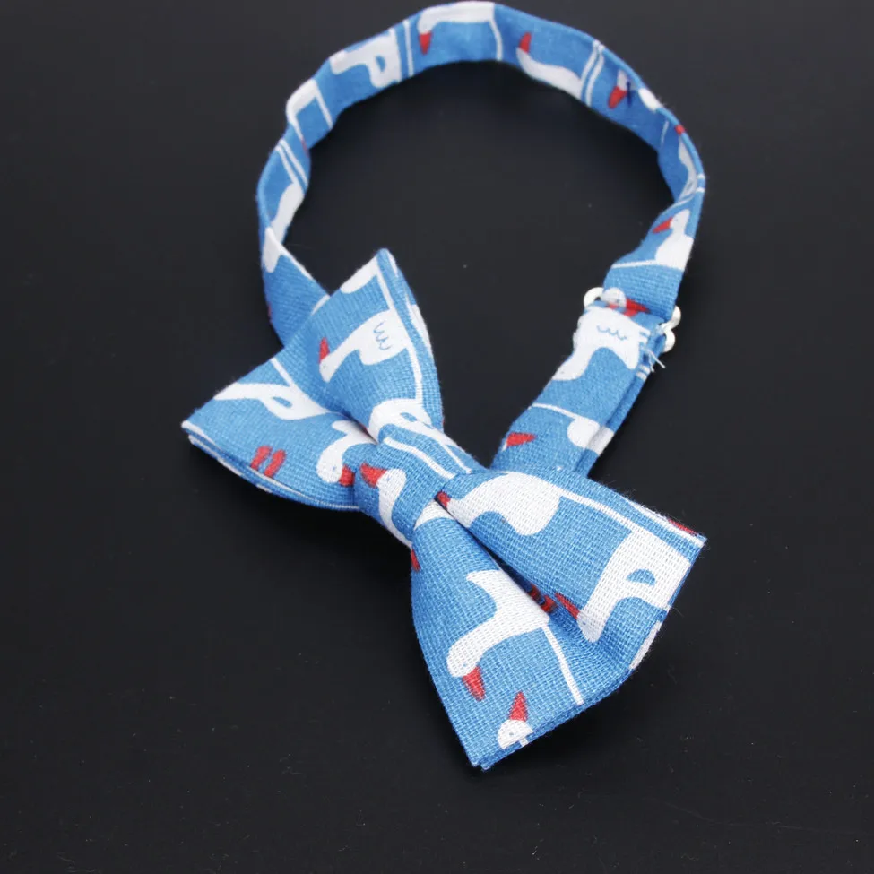 Męskie fajne z lnu z nadrukiem miłość w paski muszki człowiek szyi Bowtie UnionFlag Bowknot Gravatas krawat letni nadruk niedźwiedzia motyl