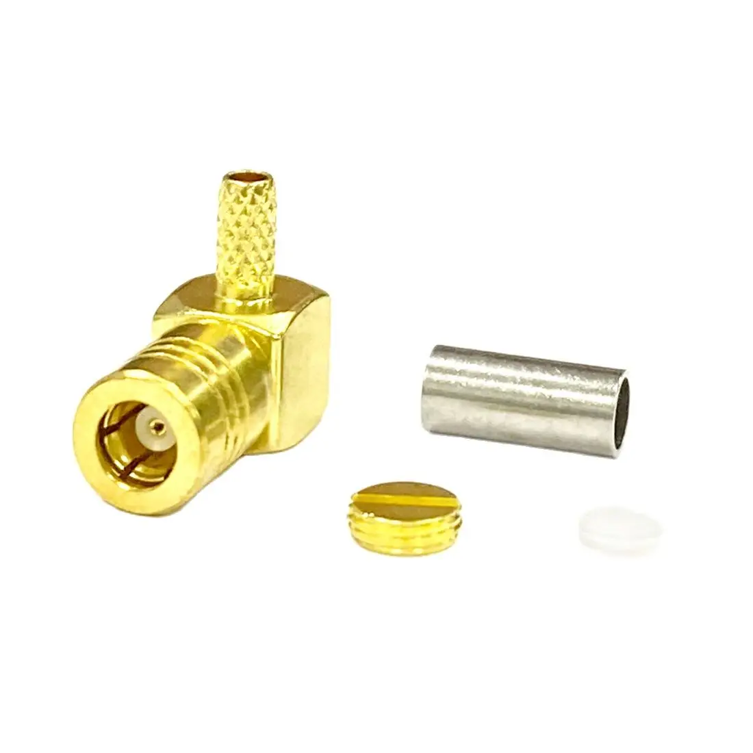 SMB Female Right Angle RF Coax Connector Crimp for RG316 RG174 Cable New Goldplated