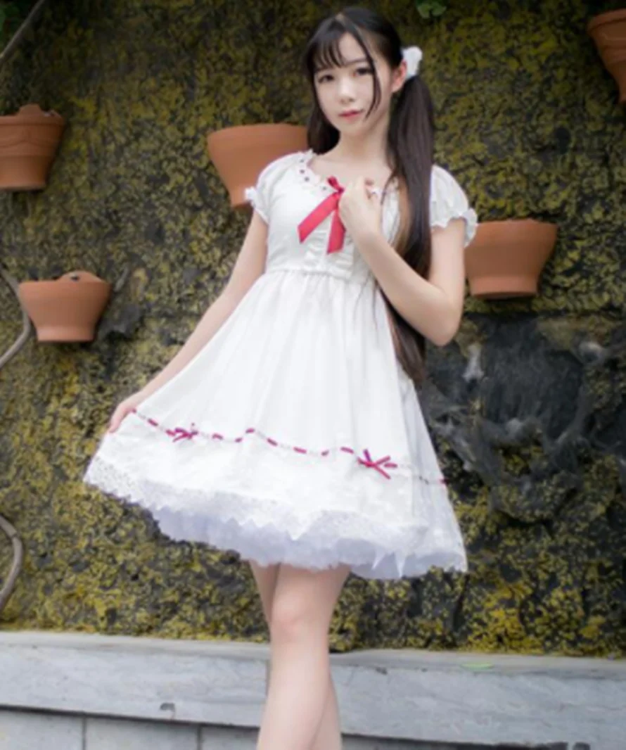 Kawaii Cô Gái Victoria Đầm Sweet Lolita Đầm Vintage Phối Ren Nơ Cosplay Gothic Đầm Công Chúa Gothic Lolita OP Loli Cos