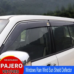 For Mitsubishi Pajero Car Window Rain Eyebrows V97 V93 Widen Window Deflectors Shield Pajero Window Visor Sun Rain Accesorios
