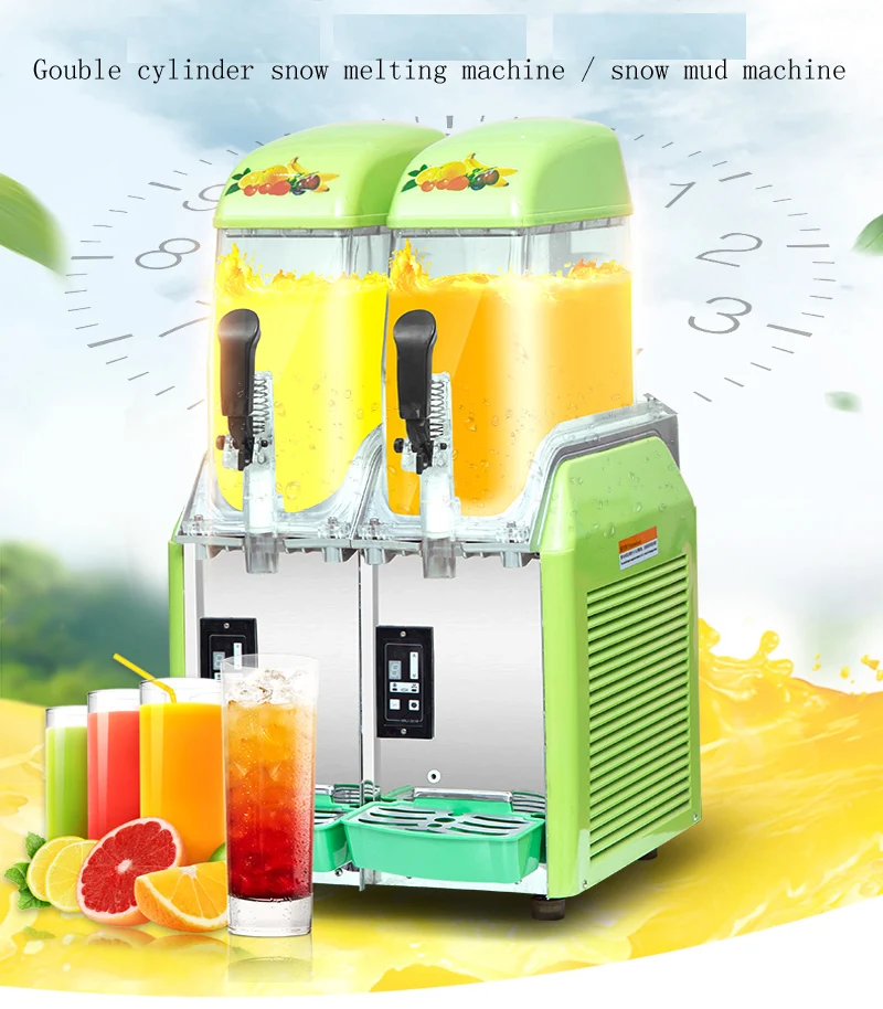 

Commercial ice snow slush machine Double cylinder desktop electric snow mud smoothie machines Juice drink machine for sale