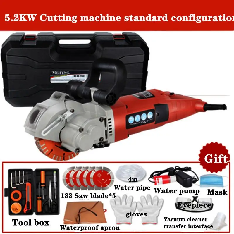 220V Điện Treo Tường Kẻ Săn Đuổi Rãnh Cắt Tường Thép Bê Tông 5.2Kw