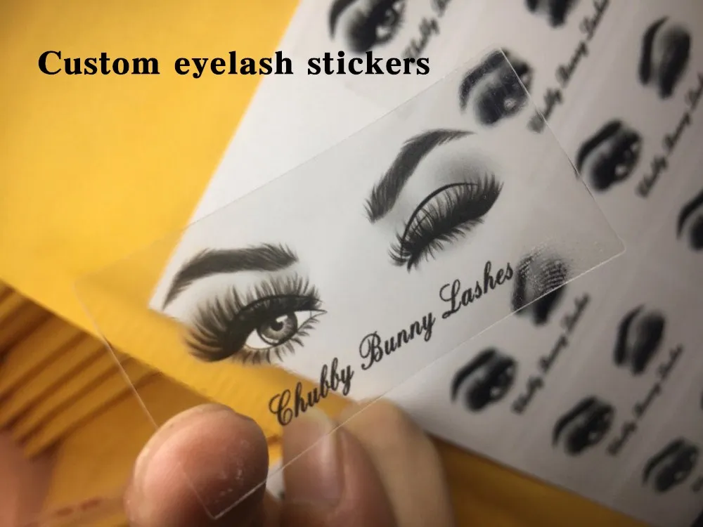 100PCS custom eyelash box stickers, transparent stickers, logos, lip balm stickers, lipstick labels, lip gloss tube stickers