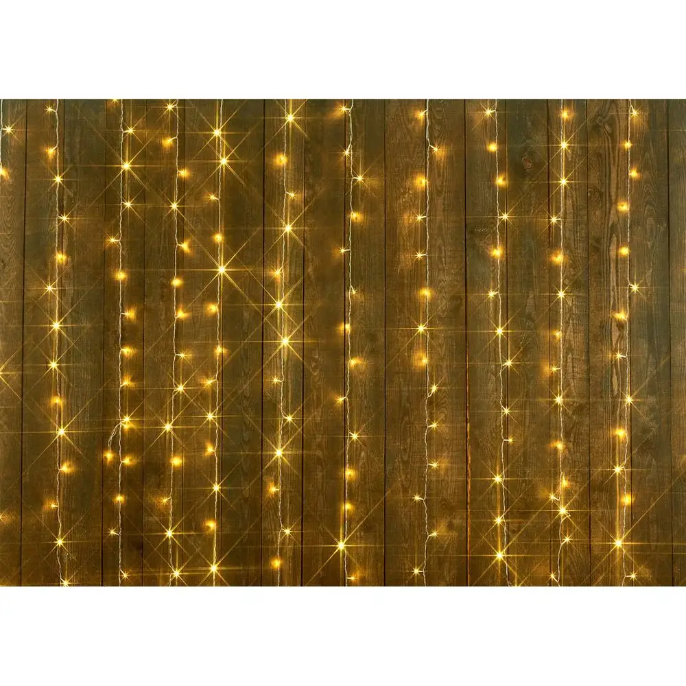 Wooden Board String Light Photo Background Vinyl Cloth Photography Backdrop for Children Baby Shower Newborn Party Photophone