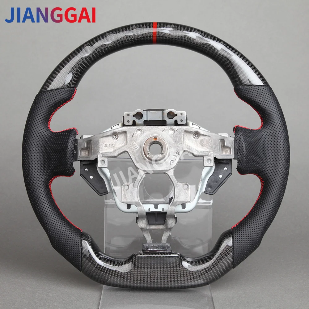 Carbon Fiber Perforated Leather Steering Wheel Fit For Nissan 370Z Juke Sentra Sylphy 2011-2019 Racing Wheel