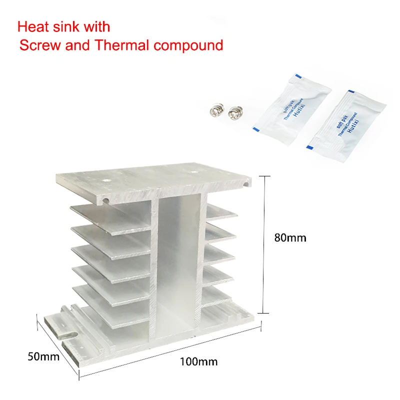 Radiator With Rail Clamp For Single Phase 10A 25A 40A 60A 80A 100A 200A 400A Aluminum Heat Sink SSR 25AA 40DD Solid State Relay