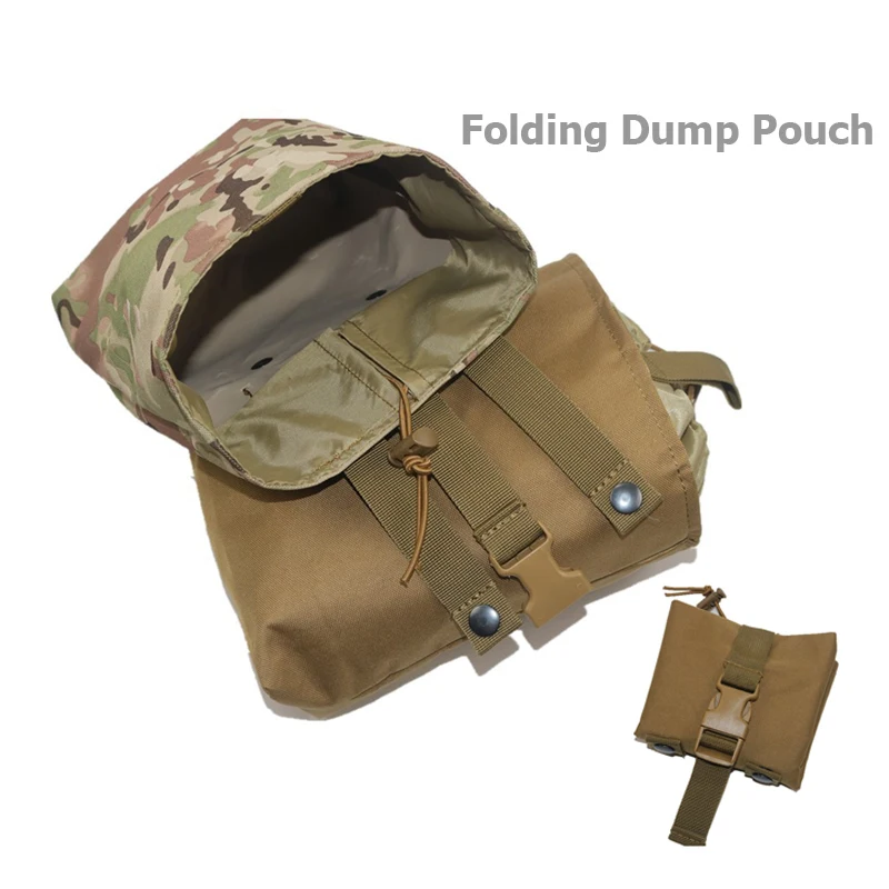 Tactical foldable magazine dumping bag,outdoor hunting foldable recyclable ammunition drop bag,shooting colored bullet Molle bag