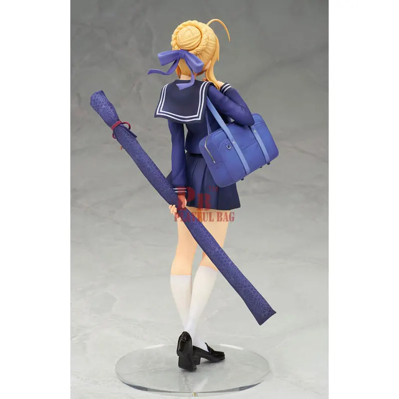 Figma Figura Fate Stay Night Saber Figure School Uniform Mini Figurine Anime Doll 18cm PVC Excalibur