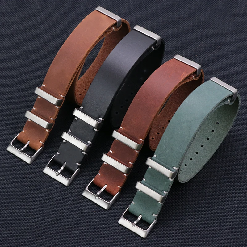 

18mm 20mm 22mm 24mm Genuine Leather Watch Strap Crazy Horse Leather Watch Strap Handmade Watch Band Replacement Wristband