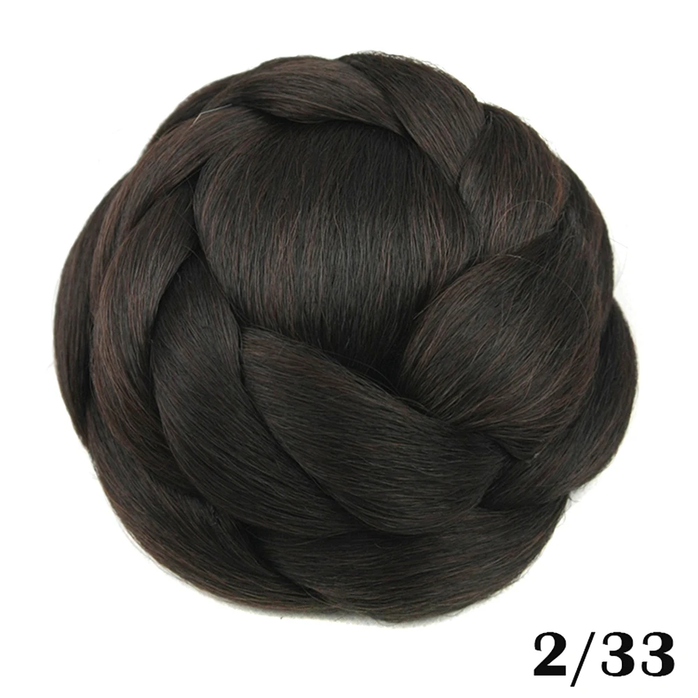 Soowee 6 Colors High Temperature Fiber Synthetic Hair Pieces Accessories Braided Chignon Hair Bun Donut Hairstyle Headwear