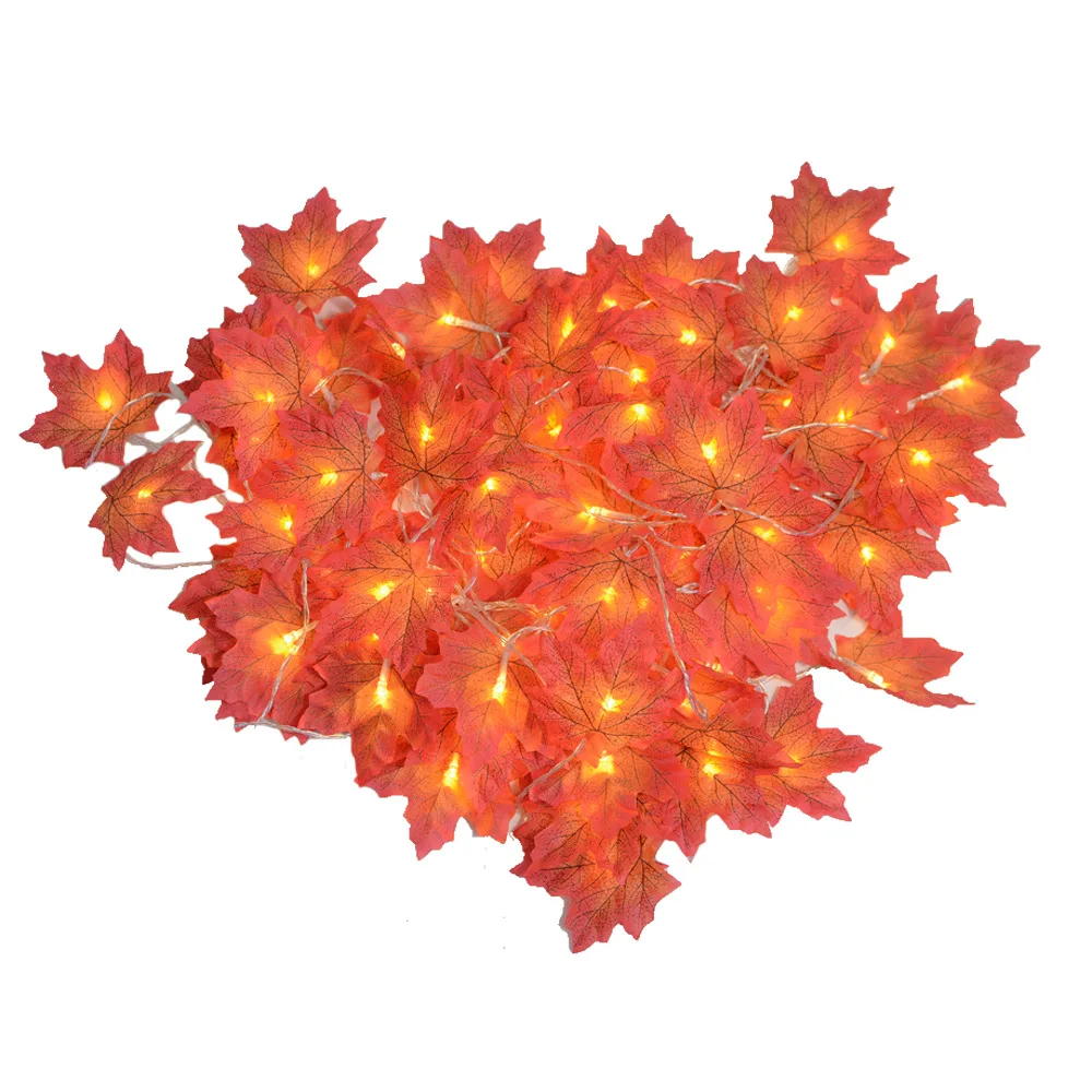 PheiLa LED Maple Leaf String Light Autumn Atmosphere Garland Lamp String Battery Operated for Wedding Birthday Party Decoration