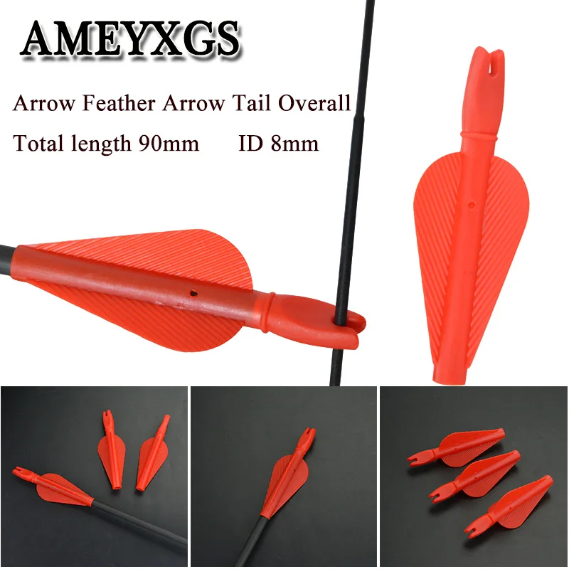 20/50pc Arrow Feather Arrow Tail ID 8mm plastic Arrow Vanes DIY  Wooden/Fiberglass/Carbon Arrow Shooting Archery Accessories