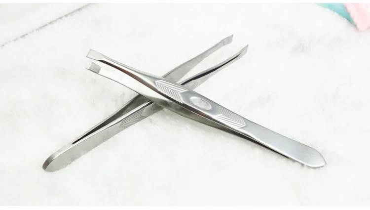 작은 족집게 2pcs 눈썹 족집게 메이크업 클립 얼굴 코 헤어 리무버 미용 도구 속눈썹 눈썹 경사 팁 플랫 페이셜 메이크업