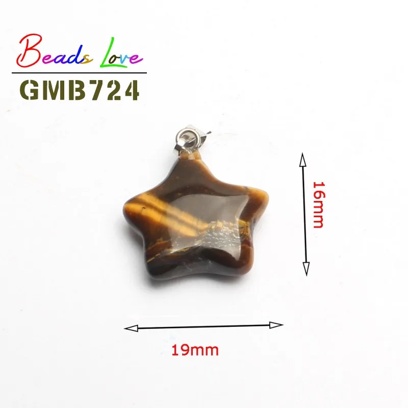 Wholesale 10pcs Mixed Natural Stone Pendant Love Heart Star Charms Pendants for Jewelry Making Diy Bracelet Necklace Accessories