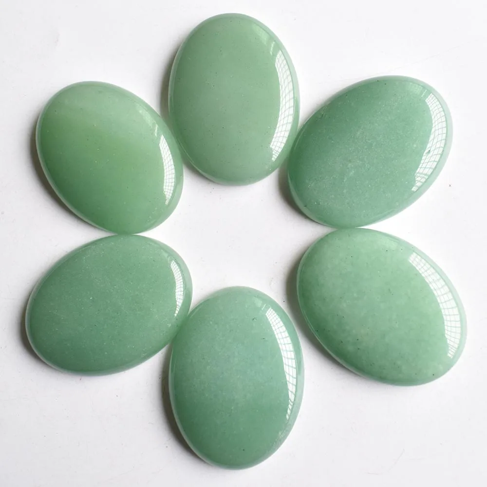 Großhandel 12 Stück/Set modische, sortierte Naturstein-Mischperlen in ovaler Cabochon-Form 30x40mm für DIY-Schmuckzubehör, kostenlos. – Detail 18