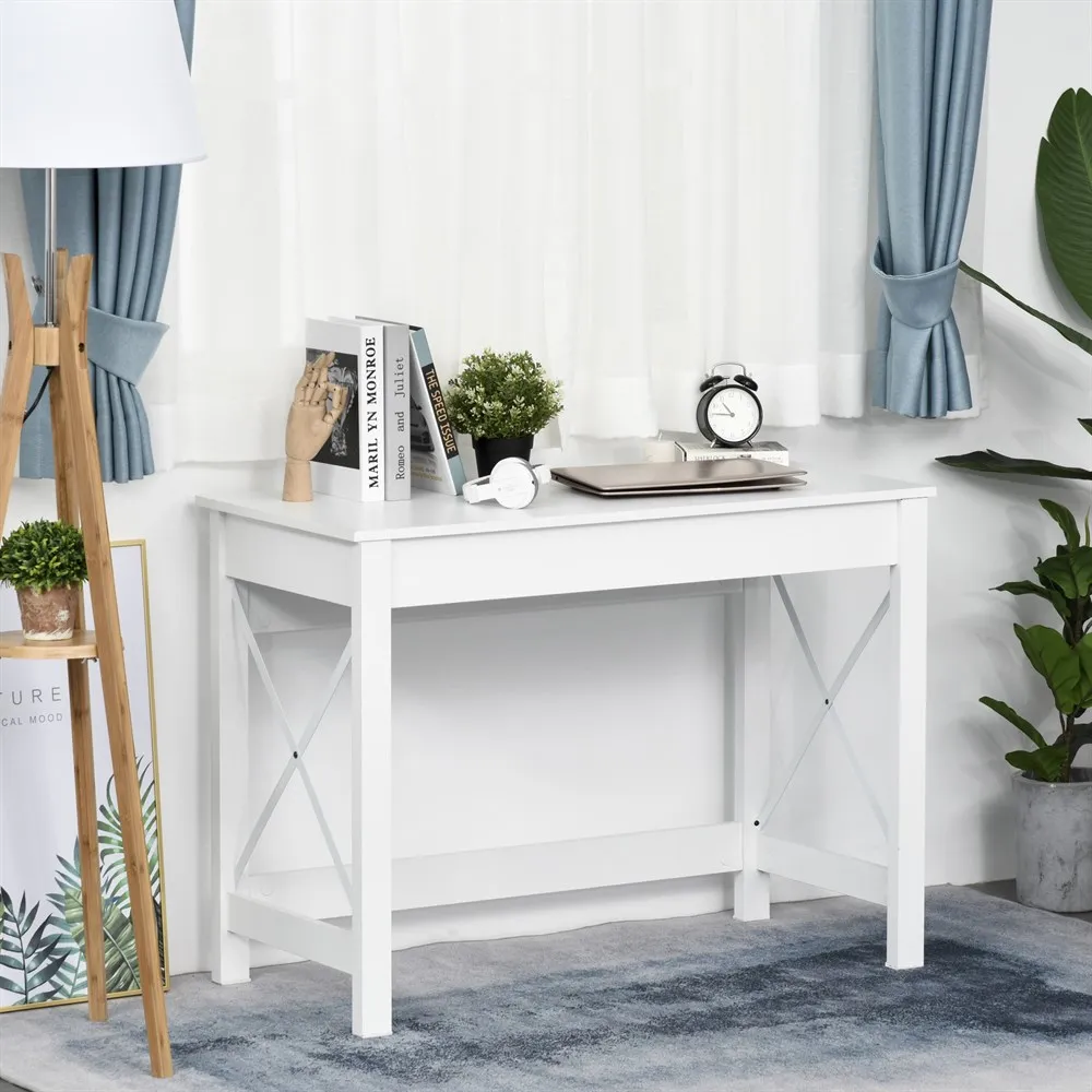 HOMCOM Desk Modern Minimalist Office Studio 105x50x76cm White