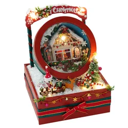 DIY Wooden Dollhouse Casa Miniature Furniture With LED Kit Christmas Cottage Box Doll Houses Assemble Toy for Children Gifts