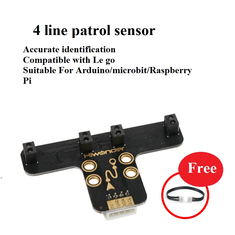 Free shipping 4-channel tracking module line patrol sensor smart car robot infrared tracking black and white line recognition