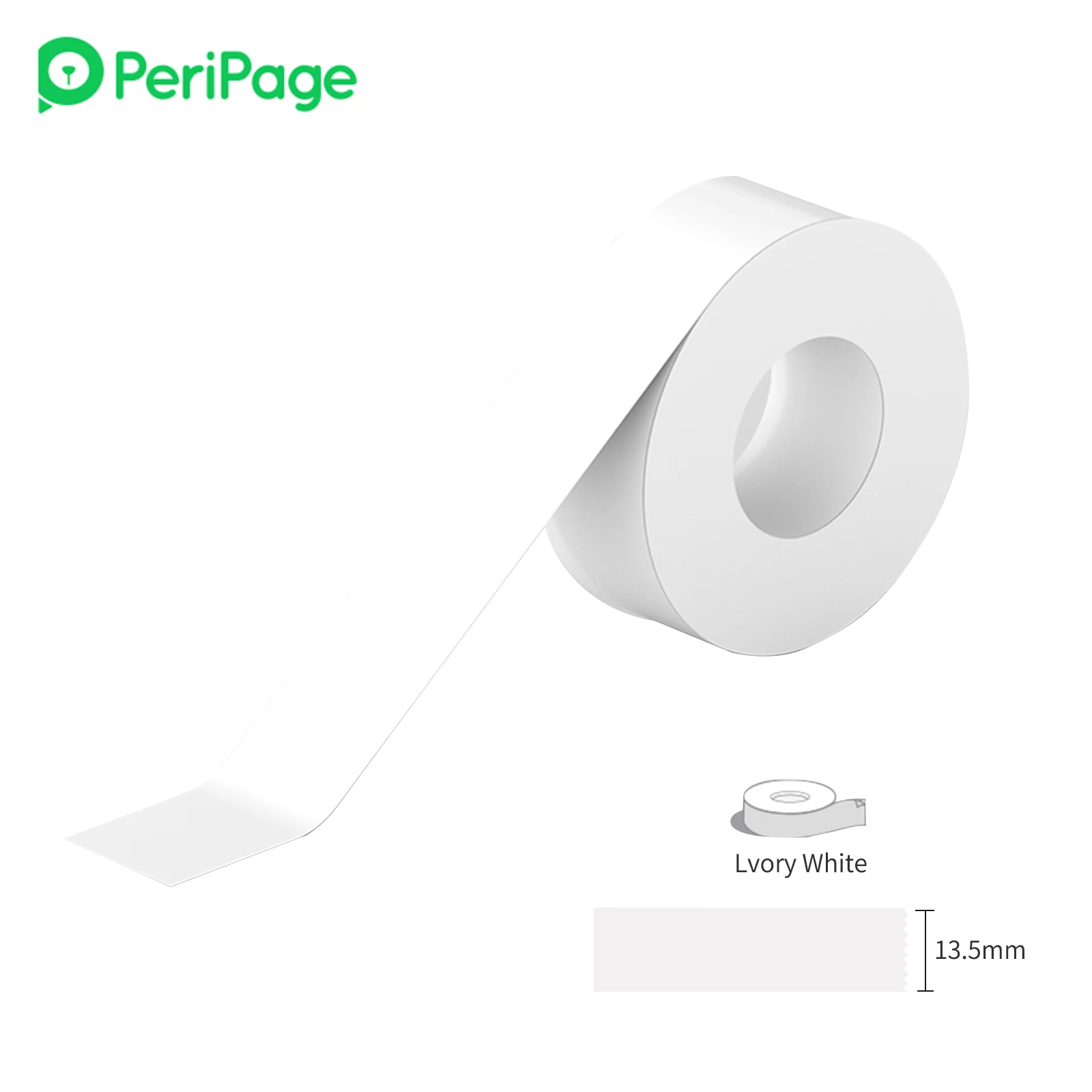 1 Roll White Label Paper Sticky Tape Adhesive Thermal Label Paper Sticker Waterproof Oil-proof Tear-Resistant for PeriPage L1