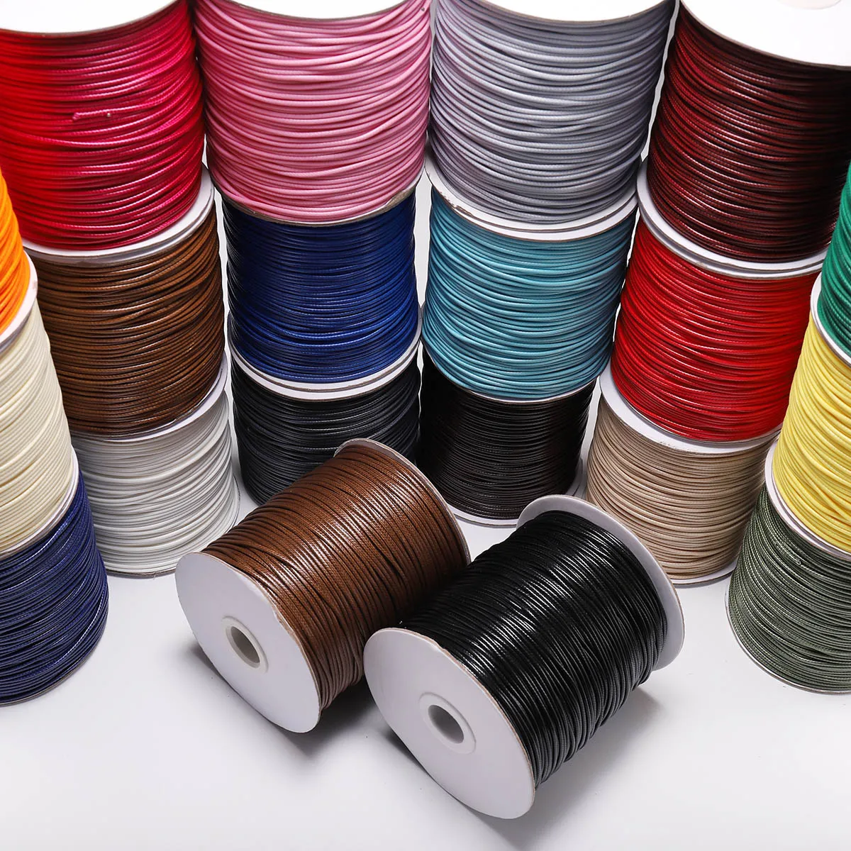 10M/Lot 0.5-2.5mm Leather Line Waxed Cord Cotton Thread String Strap Necklace Rope Bead Bracelet for DIY Jewelry Making Supplies