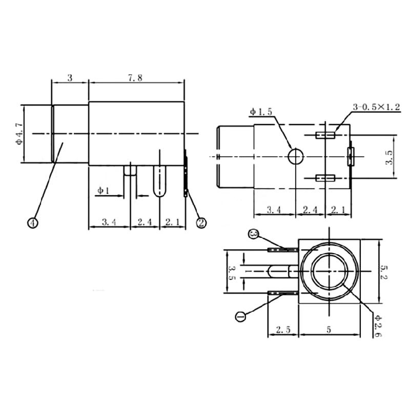 10 pces PJ-211 conector de tomada de energia a fonte de alimentação fêmea conecte jack 3pin pj211