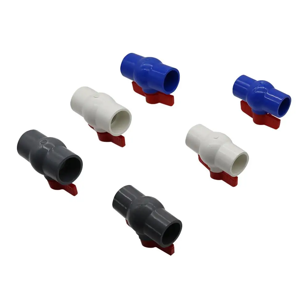 Binnendiameter 20/25/32/40mm PVC Kogelkraan 3 Kleur Optioneel Slip Sanitair U-PVC Bal klep Plastic Reparatie Connector Pijp Schakelaar