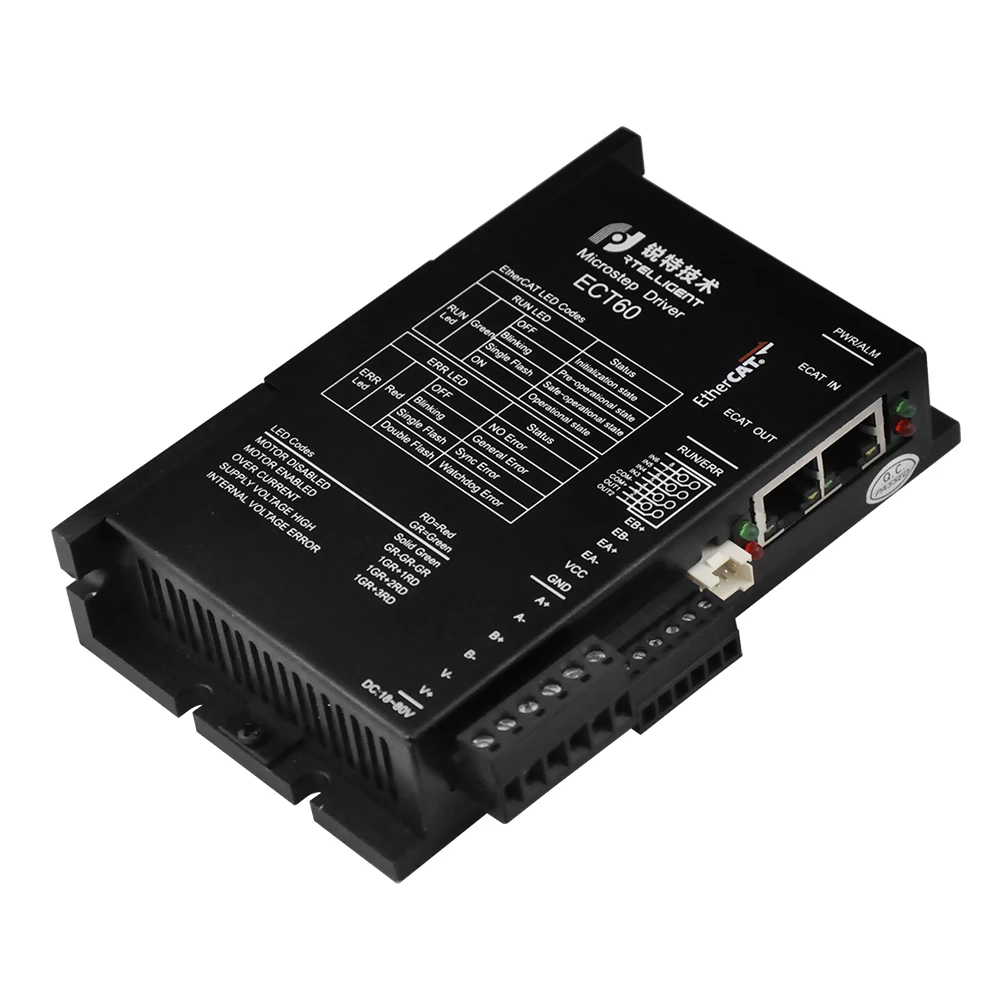 Rtelligent Nema 23 motore passo-passo ad anello chiuso con Driver motore passo-passo 6A 24-80V DC EtherCAT Fieldbus per CNC mechine