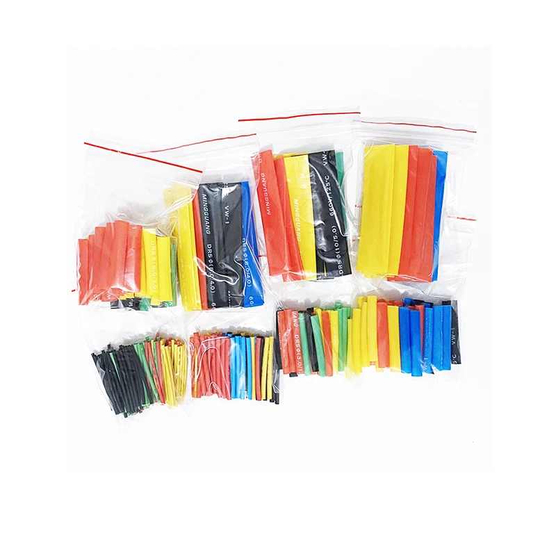 328PCS/LOTE Heat Shrink Tube Kit Shrinking Assorted Polyolefin Insulation Sleeving Heat Shrink Tubing Wire Cable 8 Sizes 2:1