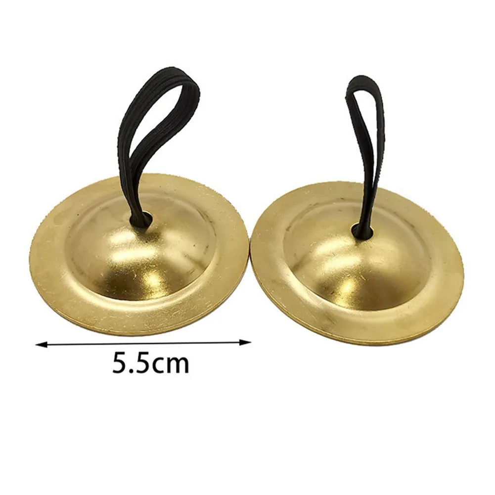 Platillos de percusión para dedo, instrumento Musical de baile, 2 piezas, diámetro de Metal de 5cm, 9cm y 15cm