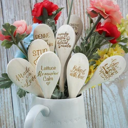 Personalized Wooden Spoons, Custom Engraved Spoons, Mini Spoons, Text Engraved, Baby Shower, Wedding, Birthday Party Favors