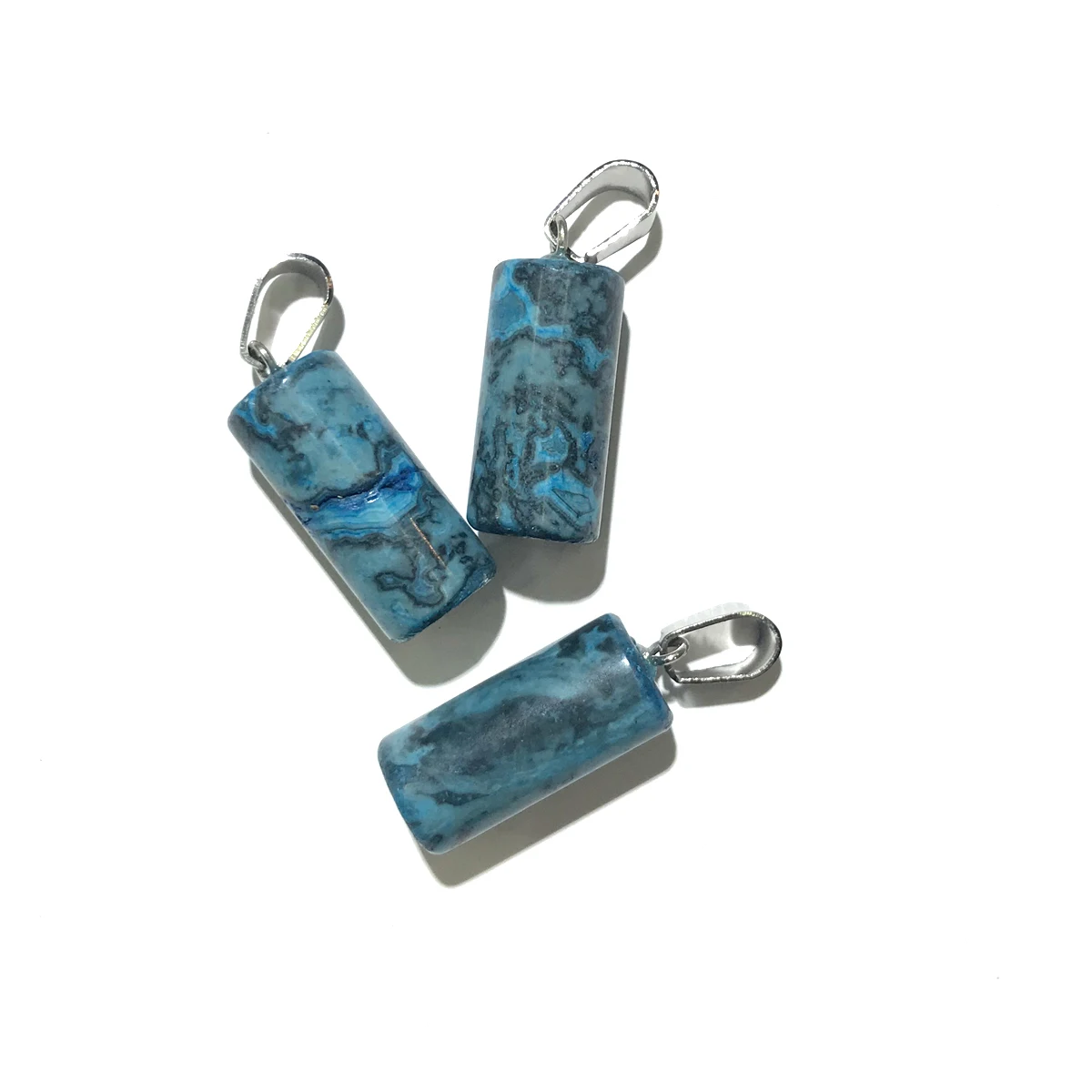 10pcs Natural Gem Tiger Eye Stone Agate Cylindrical Pendant Handmade DIY Retro Elegant Necklace Bracelet Earring Jewelry Making
