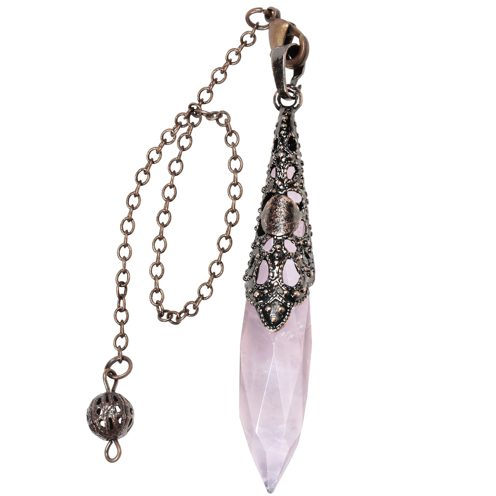 Faceted Crystal Stone Pendulum For Dowsing Biolocation Spiritual Pendulums For Divination Chakra Balancing Pendant Jewelry