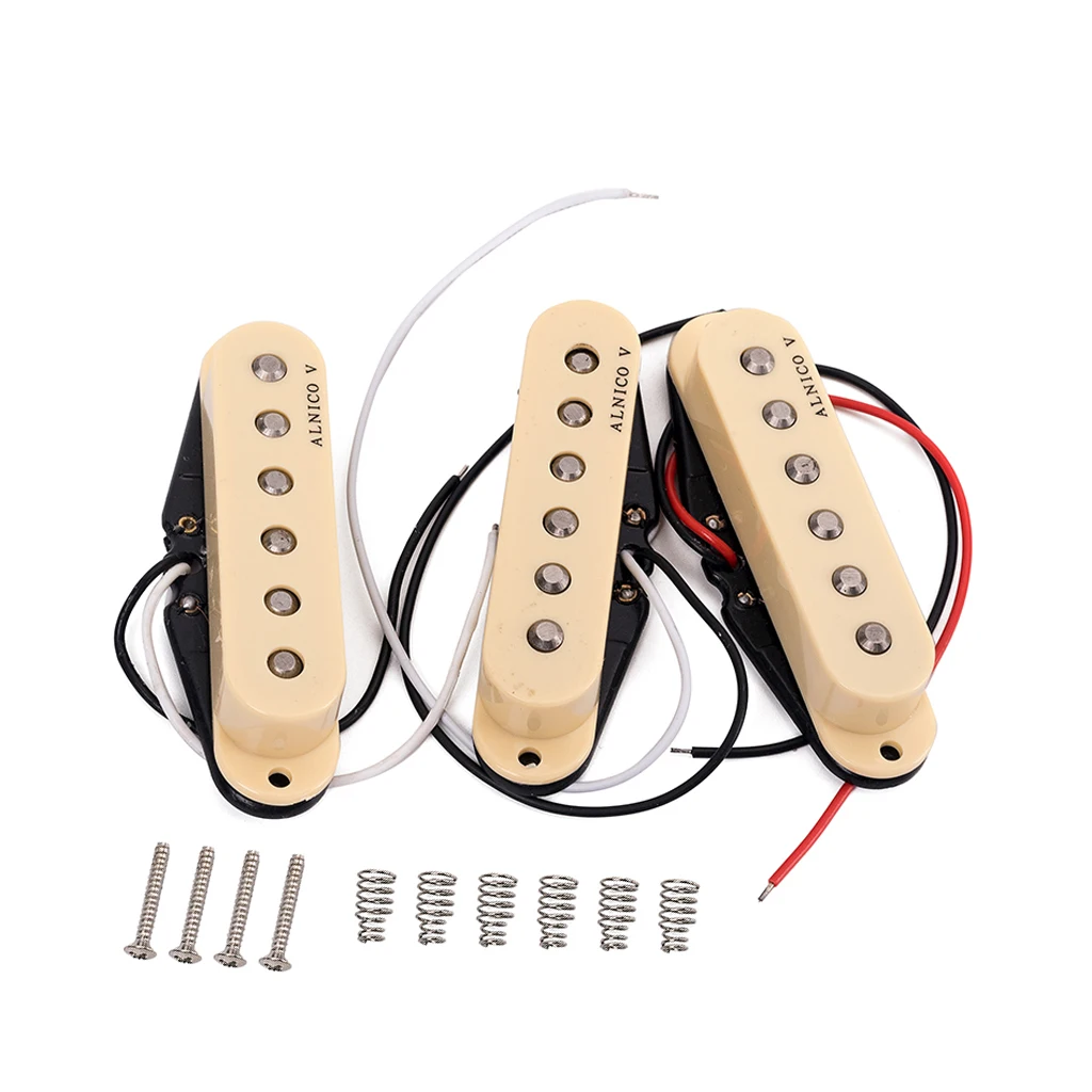 Alnico V Guitar Pickup Single Coil Humbucker Pickups Neck Middle Bridge Set for ST Beige