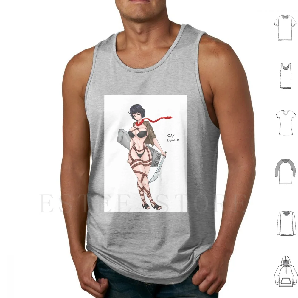 Tactic Bikini Waifu Tank Tops Vest Sleeveless Ecchi Bikini Waifus Sexy Womens Hentai Girls Anime Sleeve