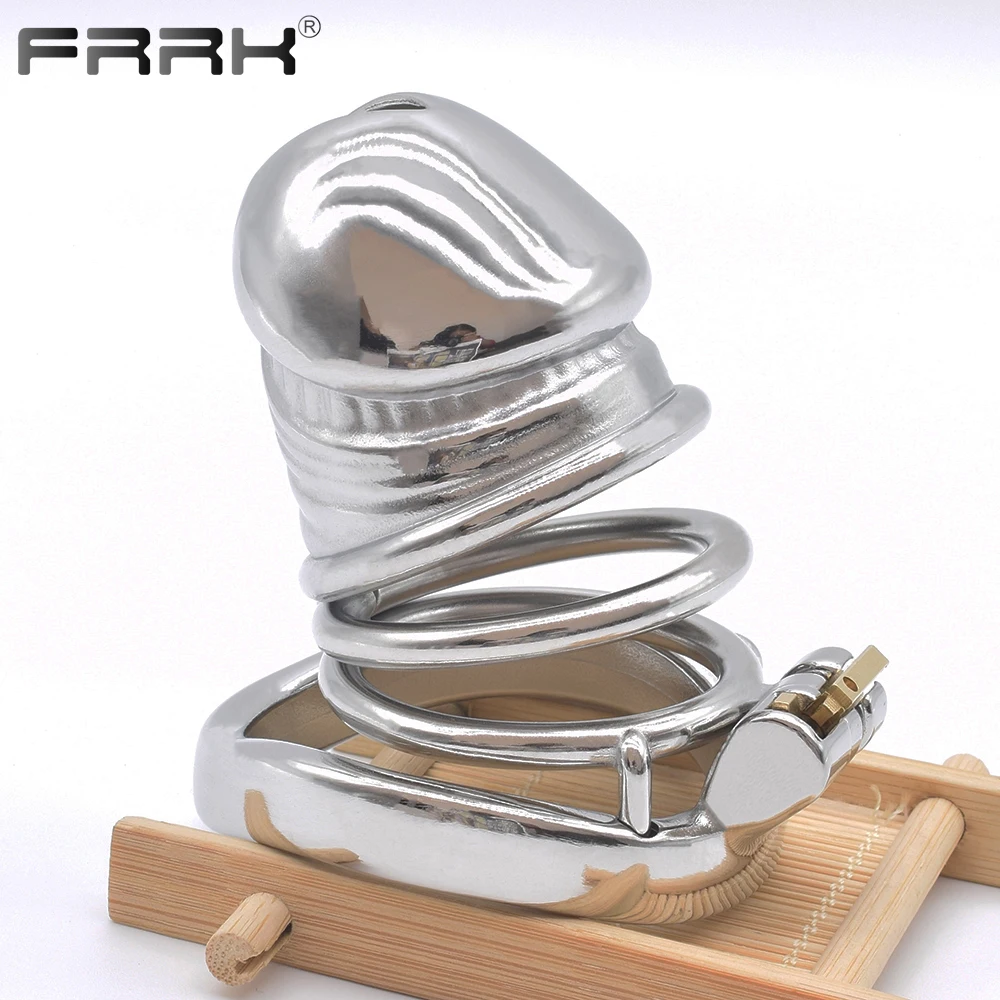 FRRK CBPenis Stainless Steel Chastity Cage for Male BDSM Sex Toys Sexual Wellness Shop Bondage Device Penis Rigs Erect Denial