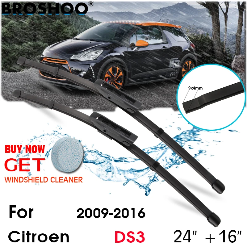 

Car Wiper Blade Front Window Windscreen Windshield Wipers Blades Auto Accessories For Citroen DS3 24"+16" 2009-2016