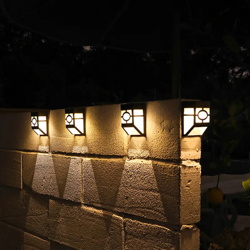 Outdoor Solar Garden Decoration Light IP65 Waterproof Solar Wall Lamp Deck Light Fence Light Stair Lights With Bright Warm Light