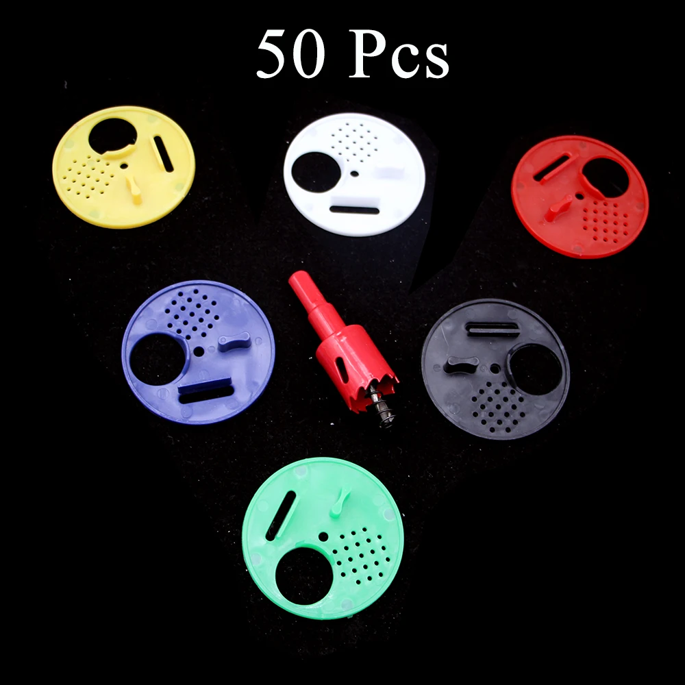 

50Pcs Ventilate Hole Round Beehive Rotary Entrance Gate Disc Plastic Nest Door Opener Beekeeping Bee Tools Equipment Supplies