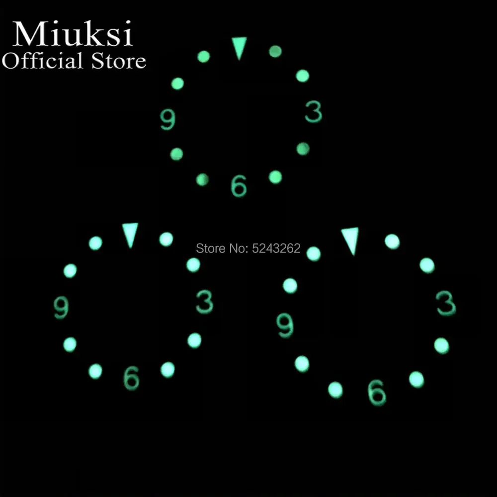 Miuksi 30.5mm black coffee watch dial luminous fit NH35 NH36 ETA2824 2836 Mingzhu DG2813 3804 Miyota 8205 8215 821A movement