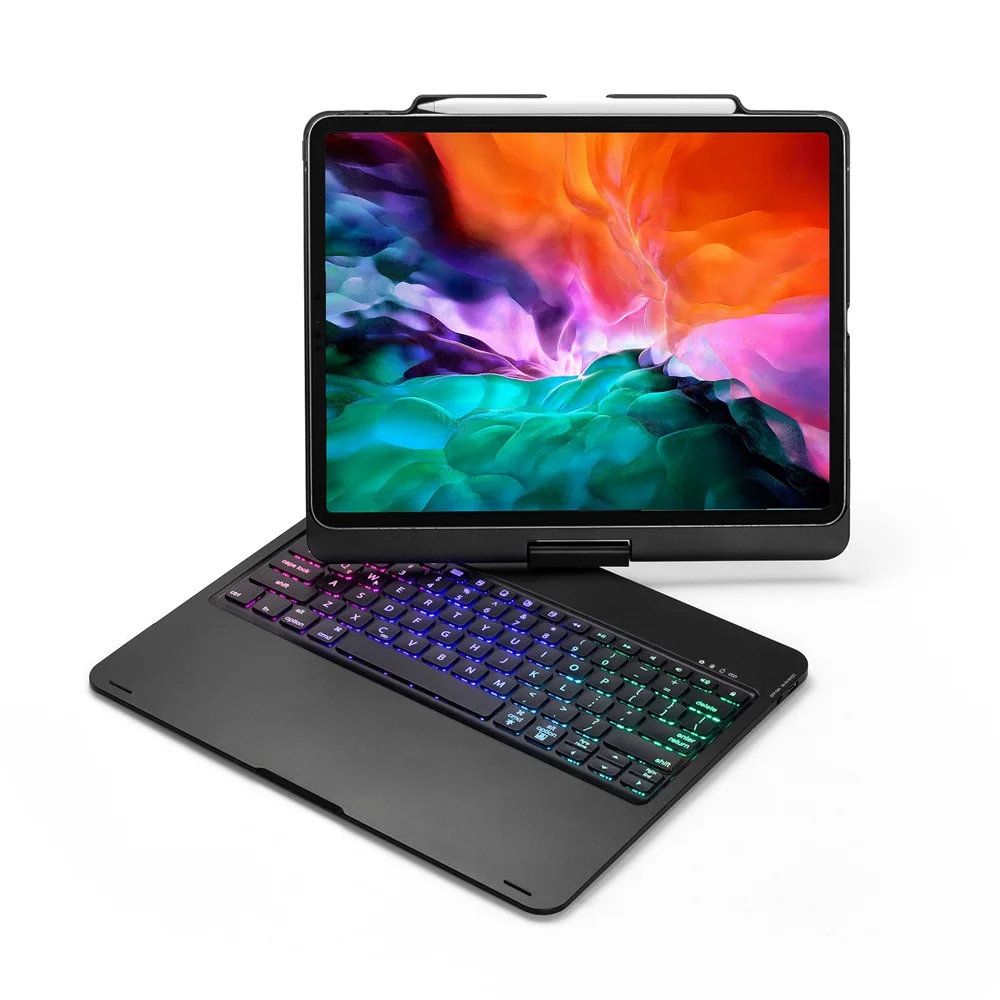 

Slim Smart 7 Colors LED Backlit 360 Degree Rotating Wireless Bluetooth Keyboard Case Stand Cover For New iPad Pro 12.9 2018 2020