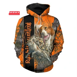 Hunting rabbit 3D Printed Mens Hoodies Harajuku Streetwear autumn Hooded Sweatshirt Unisex Casual Jacket Tracksuits Y1
