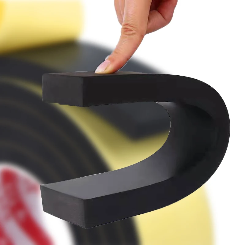 EVA Single Side Black Foam Tape 5mm 8mm 10mm Thickening Self-adhesive Sealant Strip Heat Insulation Anti Collision Foam Tape