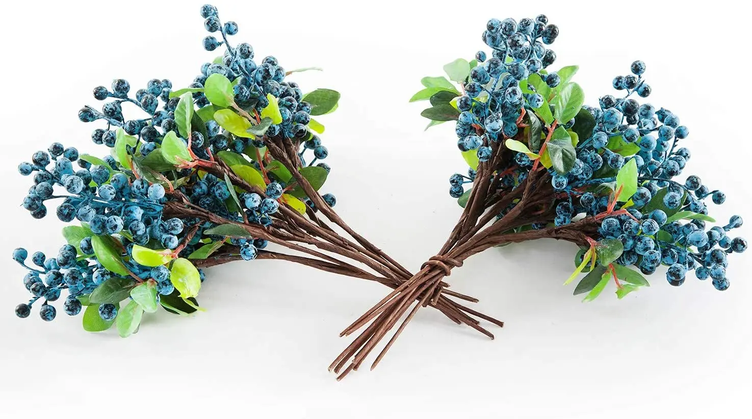 5 Pack 25CM Plastic Artificial Flowers California Berries Blueberry Fruit Fake Silk Flowers Home Decorative Party Wedding Blue