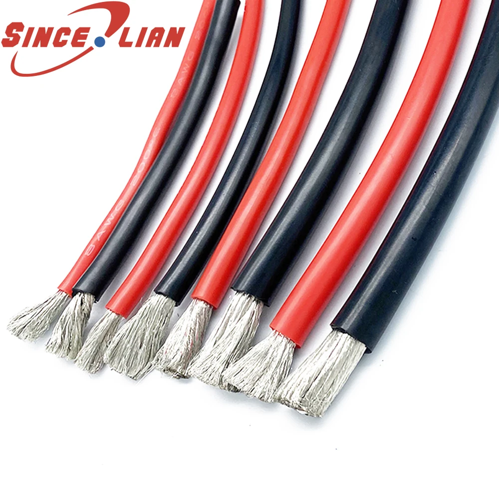 Soft Silicone CableWire 12 14 15 16 18 20 22 24 26 28 30 Tinned Copper Wire Insulation Heat-resistant Battery Cable for Car