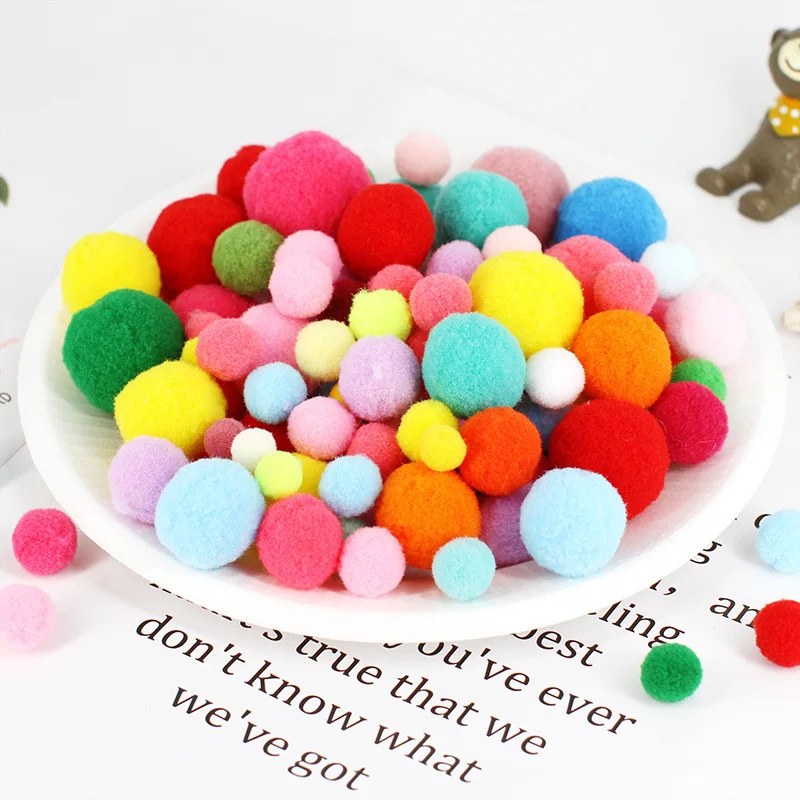 8/10/15/20/25/30mm Mini Fluffy Pompoms Mixed Color Soft Pompon BallsDIY Toys Craft Wedding Home Decoration Supplies 32-500pcs